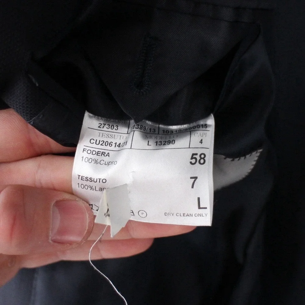 Canali‎ Black Wool Blazer Sport Coat Made in Italy Luxury Tailored Jacket 58